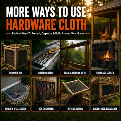 1/4in Hardware Cloth 48in x 100ft 23gauge Hot-Dip Galvanized Wire Mesh Roll - color: 1/4in 48''×100'
