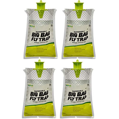 RESCUE! Big Bag Fly Trap – Disposable, Outdoor Use - 4 Traps