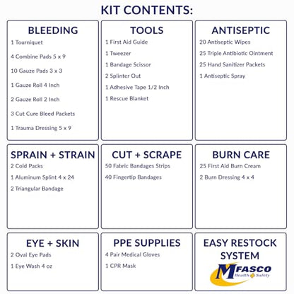 MFASCO First Aid Cabinet ANSI OSHA Class B 2 Shelf Metal Box 226 Pieces - size: 2 Shelf, style: Standard ANSI/OSHA
