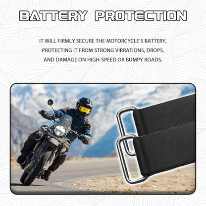 4PCS Rubber Band Straps Battery Box Tie Down Strap Stretchable Battery Tie Fixed Strap Holder Moped Belt with Metal Buckles for ATV Scooter Motorcycle Accessories Parts Black - size: 4PCS