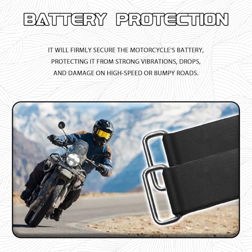 2PCS Rubber Band Straps Battery Box Tie Down Strap Stretchable Battery Tie Fixed Strap Holder Moped Belt with Metal Buckles for ATV Scooter Motorcycle Accessories Parts Black - size: 2PCS