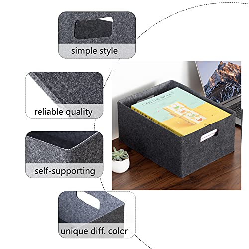 1 pack 13 * 10.2 * 6.3 inch felt storage basket self-supporting collapsible for storaging and sorting of clothes, toys and office files