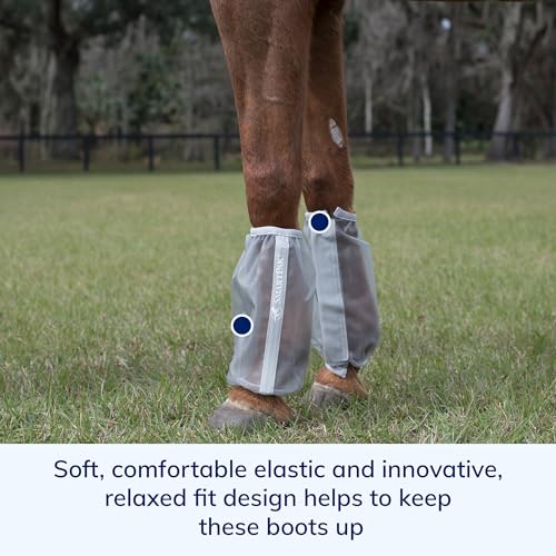 SmartEquine Deluxe Relaxed Fit Fly Boots for Horses, Pair (2), Horse Size