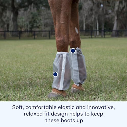 SmartEquine Deluxe Relaxed Fit Fly Boots for Horses, Pair (2), Horse Size