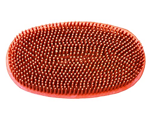 Grewal® Equestrian Grooming Bundle Kit - Comfy Pet Grooming & Bathing Glove - Oval Face Soft Bristles - Great for Thin & Sensitive Skin (Orange) - color: Orange