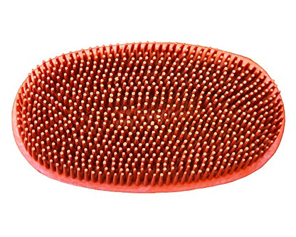 Grewal® Equestrian Grooming Bundle Kit - Comfy Pet Grooming & Bathing Glove - Oval Face Soft Bristles - Great for Thin & Sensitive Skin (Orange) - color: Orange