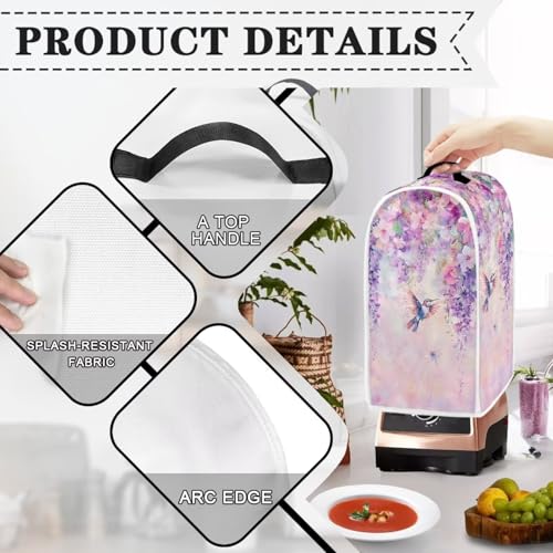 Blender Cover, Blender Dust Cover Universal Small Appliance Cover Comfortable Anti Scratch Blender Protective Cover Fashion Blender Organizer Flowers and Hummingbirds - color: Flowers And Hummingbirds