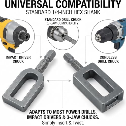 Wire Twister Tool for Drill, Wire Nut Twister Knotter 2pcs Fence Wire Steel Rebar Tying Tool with 6mm Hex Shank, Electric Drill Wire Twister for Fencing Rebar Tying Garage Door Spring Winding (#9+#11)