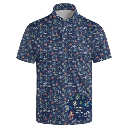 Men‘s Golf Shirt Funny Polo Shirts Short Sleeve Golf Polo Shirts Gifts Print Shirts - color: 618style-26-poa-1, size: Medium