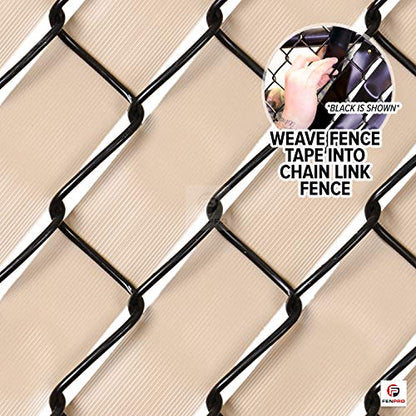 Chain Link Fence Privacy Tape 250 ft (40 SqFt) (Desert Tan) | Gardening, Outdoor Wall, Balcony, Patio, Yard, Injury Prevention, Safety Fence Cover for Dog, Other Pet Hedge Slats - color: Desert Tan