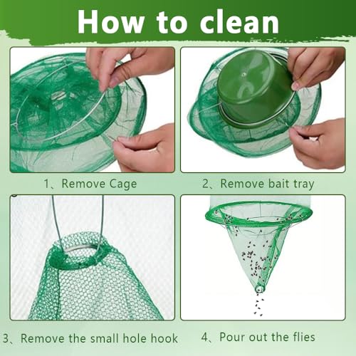 8 Pack Ranch Fly Traps, 2026 Upgraded Hanging Fly Catcher, Reusable & Efficient Fly Cage Trap for Indoor & Outdoor Use, Ideal for Family Farms, Parks, Restaurants