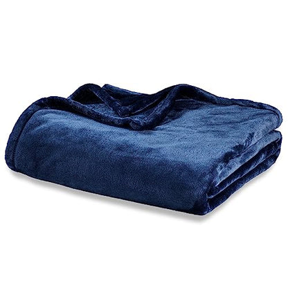 Berkshire Blanket Classic VelvetLoft® Solid Bed Blanket King Size, Lightweight Soft Fuzzy Plush Blanket for Bed and Couch, Dress Blues, 90x108 Inches - color: Dress Blues, size: King/Cal King