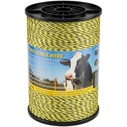 Electric Fence Wire 3500Ft 1067M- 9 Stainless Steel Strands Polywire for Reliable Conductivity - Electric Fence Poly Wire for Portable Livestock Fencing - size: 3500 Feet/1067 Meters(9 Stainless Steel)