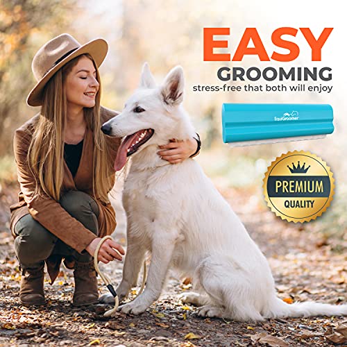 EquiGroomer 5-Inch Undercoat Deshedding Brush for Dogs & Cats, Turquoise - color: Turquoise, size: 5 Inch