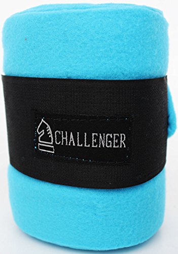 CHALLENGER 10ft Horse Grooming Leg Polo Wrap Set of 4 Soft Fleece 95R - color: Sky Blue