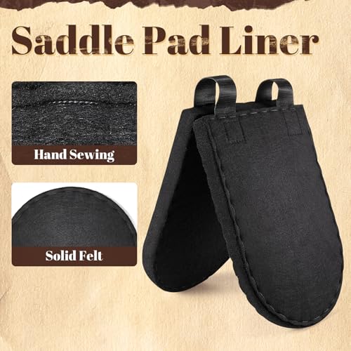 Western Saddle Pad Black Felt Horse Saddle Pads Western Saddle Pads for Horses with Ease Wither Wool Shims Benefit Saddle Fit Comfortably with Thick Withers