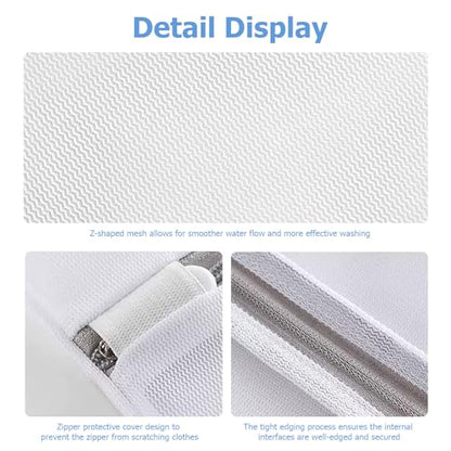 4 Pcs Mesh Laundry Bags for Delicates - 20" x 16" 70G Fine Mesh with Manual-Lock Zipper, Wash Bags for Lingerie Bras Socks Jeans, Ideal for College Dorm Travel Home