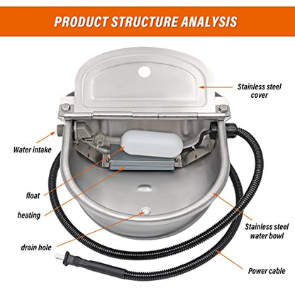 Float Valve 1/2" Auto Fill Mini for Automatic Livestock Waterer Bowl Water Trough Horse Dog Water Shut Off Water Level Control Ball Valve for Pool (1/2 Inch Gray Float Valve)