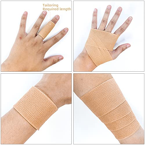 Carbou Self Adhesive Bandage Wrap 2" x 5yd 24ct Vet & Athletic Beige - color: Beige, size: 24 Count (Pack of 1)