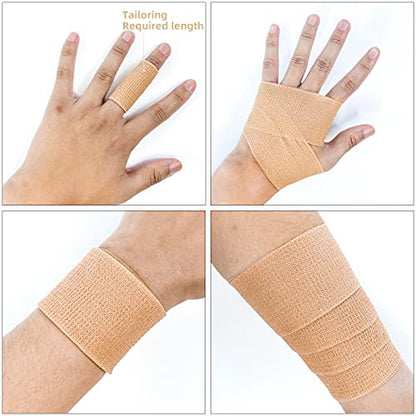 Carbou Self Adhesive Bandage Wrap 2" x 5yd 24ct Vet & Athletic Beige - color: Beige, size: 24 Count (Pack of 1)