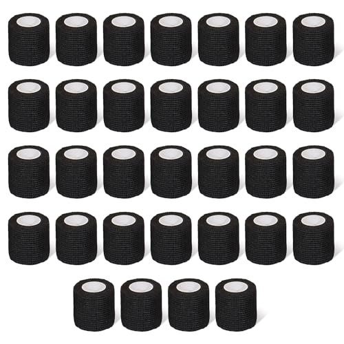 Self Adhesive Bandage Wrap,Bandage Tape,Medical Tape,Vet Tape - color: Black, size: 2inch*32rolls