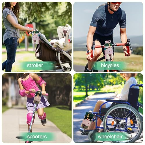 Cute Animals Bike Water Bottle Holder with Shoulder Straps, Universal Cycling Bicycle Drink Cup Cage for Kid's, Cruiser, Scooter, MTB, Road Bike (Rabbit) - color: Rabbit