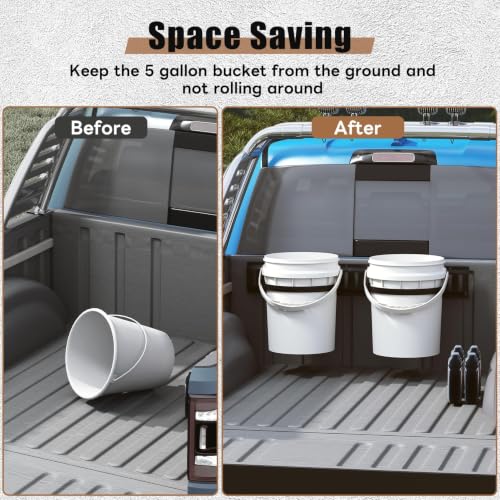 lesolar 2 Pcs E Track 5 Gallon Bucket Holder, Wall Mounted Bucket Hanger - style: 2pcs