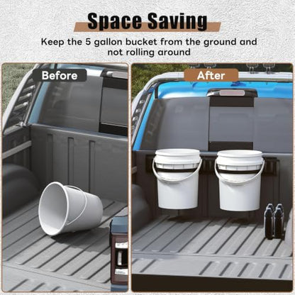 lesolar 2 Pcs E Track 5 Gallon Bucket Holder, Wall Mounted Bucket Hanger - style: 2pcs