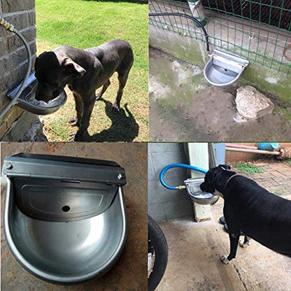 Automatic Cattle Waterer Stainless Steel Dog Water Bowl Outdoor & Indoor