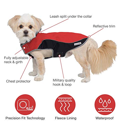 Jacket for All Dogs, Fleece-Lined, Waterproof Doggie Vest, Reflective Pet Parka (6800) (X-Small, Pink and Grey) - color: Pink/Grey, size: X-Small