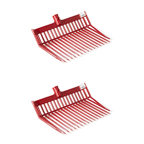 Little Giant DuraFork Polycarbonate Attachable Pitchfork Replacement Head with Angled Tines, Red (2 Pack)