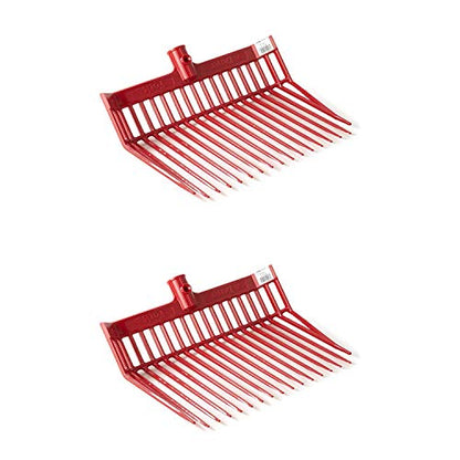 Little Giant DuraFork Polycarbonate Attachable Pitchfork Replacement Head with Angled Tines, Red (2 Pack)