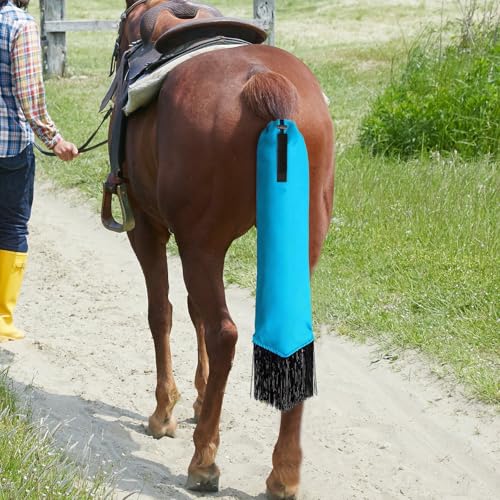 Horse Tail Bag-Waterproof and Durable, Hook and Loop Design Horse Tail Guard,Protects Horse's Tail from Dirt, Breakage and Insects(Blue) - color: Blue