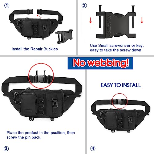 1" Buckle Quick Side Release Buckle,Adjustable No Sewing Clip,Plastic Replacement for Nylon Webbing Straps,Backpack Pack Belt - color: 4 Pcs 1 Inch