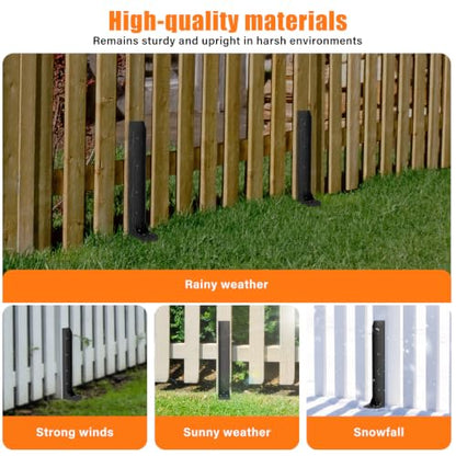 1 Pcs Fence Post Repair Kit,4×4/6x6 Fence Post Support,Heavy Duty Post Anchor Ground Spike with Double-Layer Thickened Fence Post Anchor & Stakes for Repair Tilted, Broken Wood Fence Post - size: Split