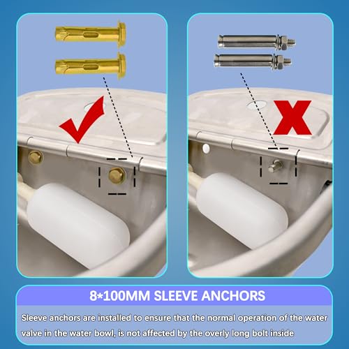 Automatic Dog Water Dispenser with Drain Hole & Drain Valve, Stainless Steel Auto Dog Water Bowl with 2 Float Valves, Hose Quick Connect Fitting, for Livestock, Chicken, Horse (3 Gallons) - size: 3 Gallons