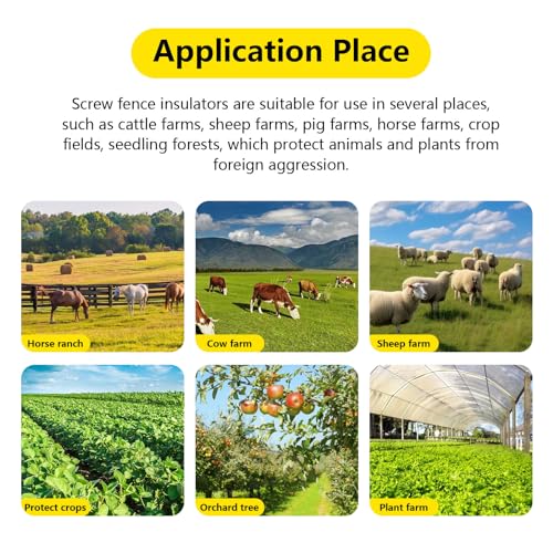 302 Pcs Black Electric Fence Insulator Tool Include 2 Pcs Insulator Socket Tool Screw in Fence Ring Post Wood Post Insulator Electric Fence Insulator Ring with Insulator Socket Tool for Animal Fence
