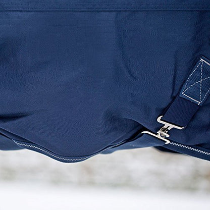 Horze Avalanche 1200D Ripstop High Neck Heavy Weight Waterproof Horse Turnout Blanket (300g Fill) - Peacoat Dark Blue - 84 in - size: 84 in