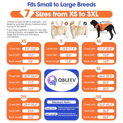 QBLEEV Reversible Dog Jacket, Windproof Dog Coat, Lightweight Puffer Vest - color: Orange-Navy, size: Large