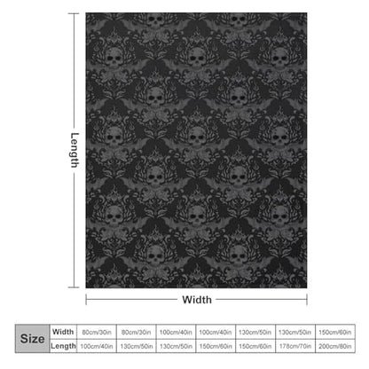 Gothic Skull Fleece Throw Blanket for Couch Adults Teens 40" X 50" - color: Gothic Skull, size: 40x50 inch