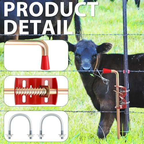 MorningRo 2 Pack 18 Inch Farm Gate Latch Farm Anchor Cane Bolt Livestock Fence Drop Rod Stop Tube Gate Stop for Farms Pastures