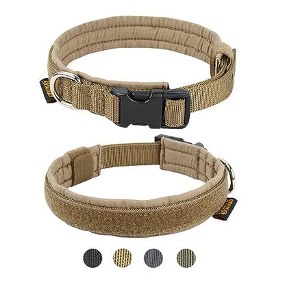EXCELLENT ELITE SPANKER Military Nylon Small Puppy Dog Collar with Padded - color: Coyote Brown, size: XS-(10.6"-15")