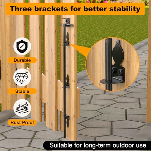 36" Cane Bolt Drop Rod for Gate, Heavy Duty Gate Latch 2 Pack - color: 36"-Black, size: 2 Pack