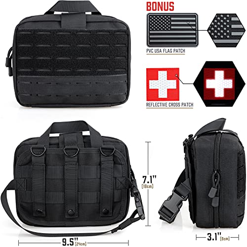 LIVANS Medical Bag, First Aid Bag Empty for Emergency & Trauma Kits - color: Black