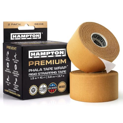Hampton Adams Rigid Strapping Tape, Extra Sticky Athletic Tape, Beige - color: Beige (Strapping Tape)