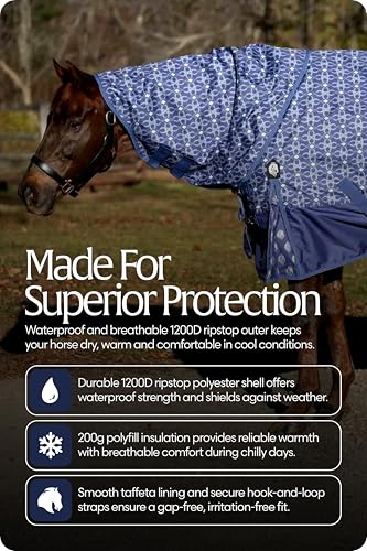Equinavia Arktis Turnout Neck Cover 200g | 1200D - Skipper Blue - M - color: Skipper Blue, size: M