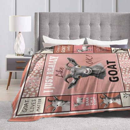 Goat Blanket, Soft Plush Fleece Farm Animal Throw Blanket - Cozy Warm Stuff Blankets Bedding Goat Gifts for Women Girls Kids Adults 60"X80" - color: Goat, size: 80"x60"