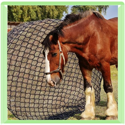 Round Bale Hay Net, Slow Feeder,1.5 Inch Mesh,5x5 ft for Horses