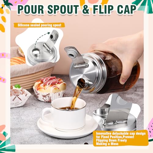 Baderke 4 Pcs Mason Jar Pour Spout Lid Stainless Steel - color: Pouring Spout, size: 3.54 Inch