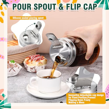 Baderke 4 Pcs Mason Jar Pour Spout Lid Stainless Steel - color: Pouring Spout, size: 3.54 Inch